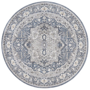 Safavieh Lauren Ralph Traditional Polyester Runner Rug for Hallways and Entryways in Blue Grey 6'-7" x 6'-7" Round LRL1270M-7R