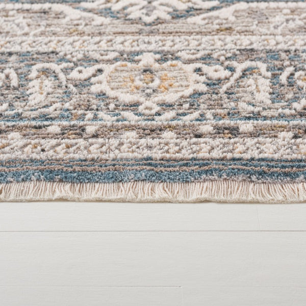 Safavieh Lauren Ralph Traditional Polyester Runner Rug for Hallways and Entryways in Blue Grey 6'-7" x 6'-7" Square LRL1270M-7SQ