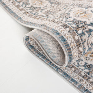 Safavieh Lauren Ralph Traditional Polyester Runner Rug for Hallways and Entryways in Blue Grey 9'-0" x 12'-0" LRL1270M-9