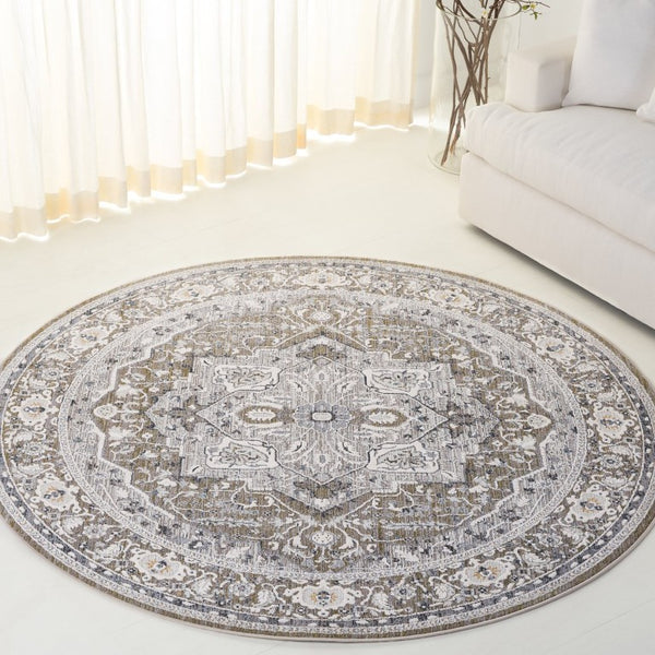 Safavieh Lauren Ralph Power-Loomed Polyester Runner Rug for Hallways and Entryways 6'-7" x 6'-7" Round LRL1270Y-7R