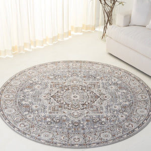Safavieh Lauren Ralph Clover Medallion Runner Rug Traditional Floral Polyester Hallway Accent 6'-7" x 6'-7" (Round) LRL1272F-7R