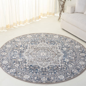 Safavieh Lauren Ralph Polyester Runner Rug Traditional Pattern for Hallways and Entryways 6'-7" x 6'-7" Round LRL1272M-7R