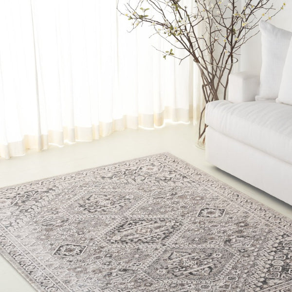 Safavieh Lauren Ralph Clover Floral Runner Rug Polyester Heritage Hallway Accent in Grey 6'-3" x 8'-9" LRL1274F-6