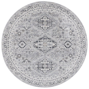 Safavieh Lauren Ralph Clover Floral Runner Rug Polyester Heritage Hallway Accent in Grey 6'-7" x 6'-7" (Round) LRL1274F-7R