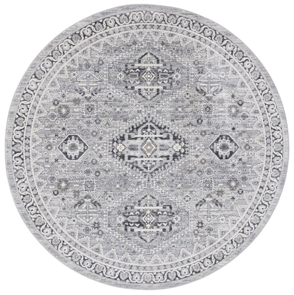 Safavieh Lauren Ralph Clover Floral Runner Rug Polyester Heritage Hallway Accent in Grey 6'-7" x 6'-7" (Round) LRL1274F-7R