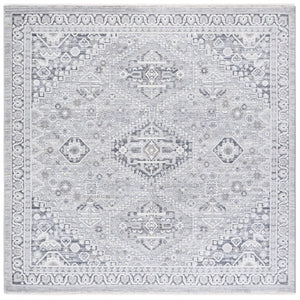 Safavieh Lauren Ralph Clover Floral Runner Rug Polyester Heritage Hallway Accent in Grey 6'-7" x 6'-7" (Square) LRL1274F-7SQ