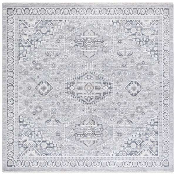 Safavieh Lauren Ralph Clover Floral Runner Rug Polyester Heritage Hallway Accent in Grey 6'-7" x 6'-7" (Square) LRL1274F-7SQ