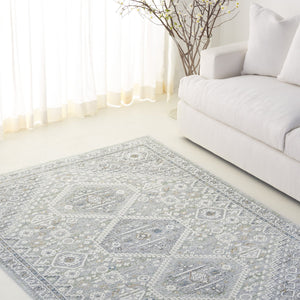 Safavieh Lauren Ralph Lauren Clover Area Rug In Soft Grey And Sage, Low-Profile 3/8" Pile, Timeless Style 5'-0" x 7'-0" LRL1274W-5