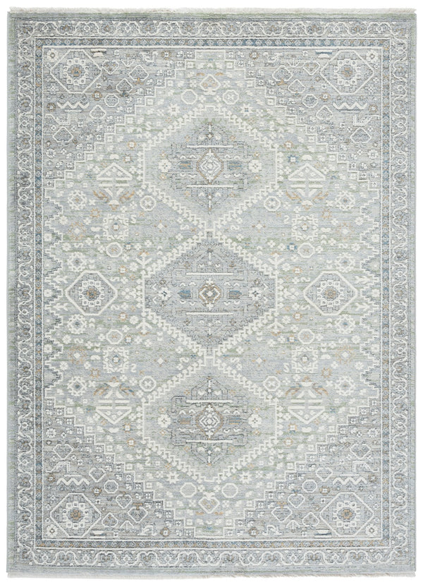 Safavieh Lauren Ralph Lauren Clover Area Rug In Soft Grey And Sage, Low-Profile 3/8" Pile, Timeless Style 5'-0" x 7'-0" LRL1274W-5