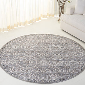 Safavieh Lauren Ralph Clover Ornate Floral Polyester Runner Rug for Hallways and Entryways 6'-7" x 6'-7" (Round) LRL1276F-7R