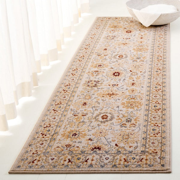 Safavieh Lauren Ralph Flatweave Polypropylene Accent Rug Floral Motifs Neutral Beige Grey 2'-2" x 8'-0" LRL1282K-28