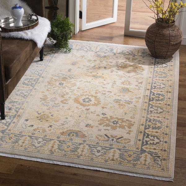Safavieh Lauren Ralph Flatweave Polypropylene Accent Rug Floral Motifs Neutral Beige Grey 5'-1" x 7'-6" LRL1282K-5