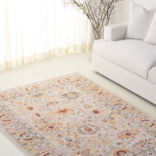 Safavieh Lauren Ralph Flatweave Polypropylene Accent Rug Floral Motifs Neutral Beige Grey 5'-1" x 7'-6" LRL1282K-5