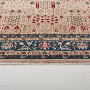 Safavieh Lauren Ralph Flatweave Polypropylene Area Rug Floral Geometric Beige Navy Border LRL1297D-6