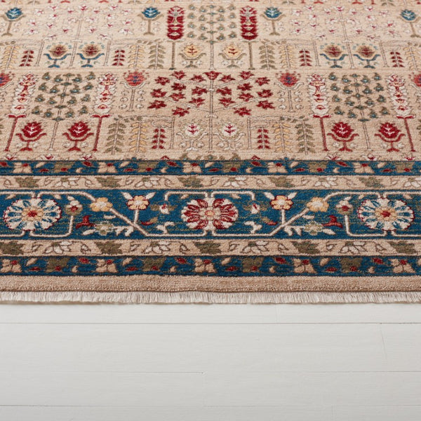 Safavieh Lauren Ralph Flatweave Polypropylene Area Rug Floral Geometric Beige Navy Border LRL1297D-6