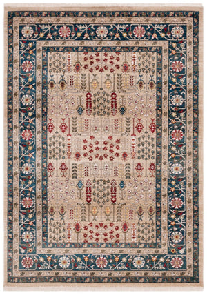 Safavieh Lauren Ralph Flatweave Polypropylene Area Rug Floral Geometric Beige Navy Border LRL1297D-6