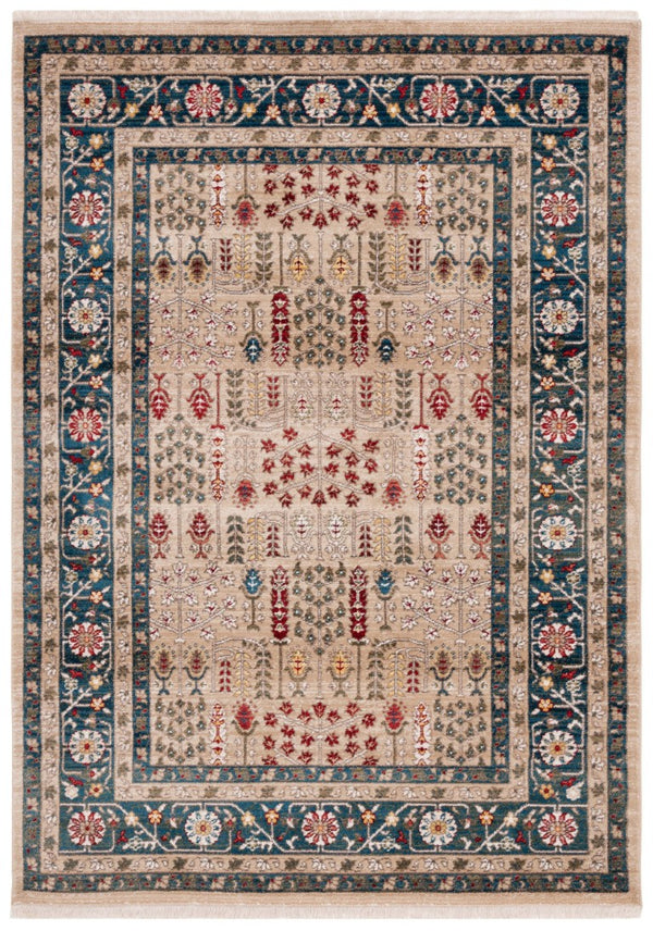 Safavieh Lauren Ralph Flatweave Polypropylene Area Rug Floral Geometric Beige Navy Border LRL1297D-6