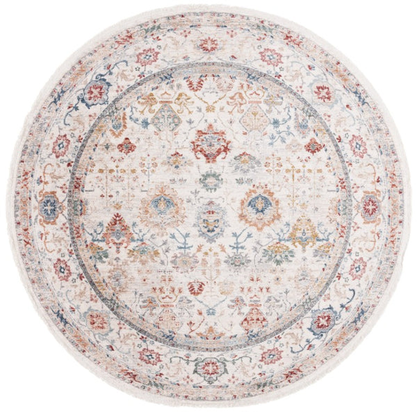Safavieh Lauren Ralph Traditional Power-Loomed Polyester Cotton Rug for Living and Dining Rooms 6'-7" x 6'-7" Round LRL1400A-7R