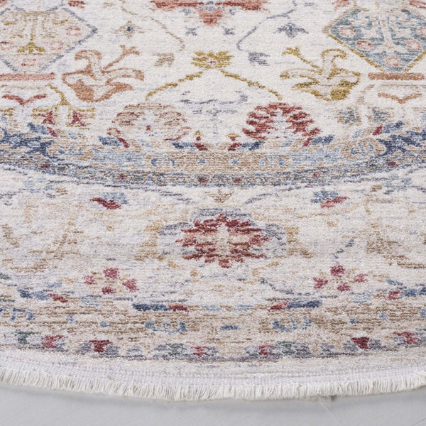 Safavieh Lauren Ralph Traditional Power-Loomed Polyester Cotton Rug for Living and Dining Rooms 6'-7" x 6'-7" Round LRL1400A-7R