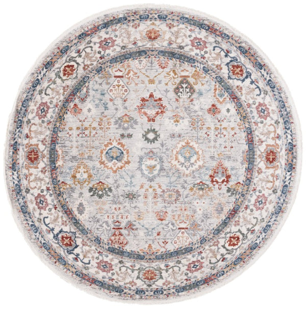 Safavieh Lauren Ralph Traditional Power Loomed Polyester Cotton Blend Rug for Large Rooms 6'-7" x 6'-7" Round LRL1400F-7R