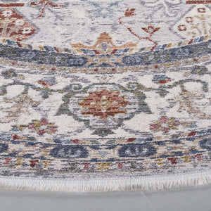 Safavieh Lauren Ralph Traditional Power Loomed Polyester Cotton Blend Rug for Large Rooms 6'-7" x 6'-7" Round LRL1400F-7R