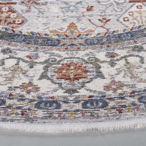 Safavieh Lauren Ralph Traditional Power Loomed Polyester Cotton Blend Rug for Large Rooms 6'-7" x 6'-7" Round LRL1400F-7R