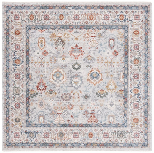 Safavieh Lauren Ralph Traditional Power Loomed Polyester Cotton Blend Rug for Large Rooms 6'-7" x 6'-7" Square LRL1400F-7SQ