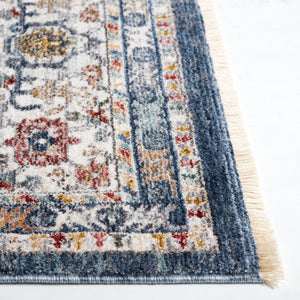 Safavieh Lauren Ralph Power-Loomed Turkish Area Rug in Navy Blue Ivory Traditional Pattern 10'-0" x 13'-2" LRL1400N-10