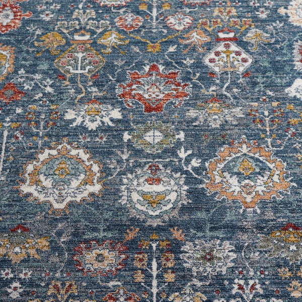 Safavieh Lauren Ralph Power-Loomed Turkish Area Rug in Navy Blue Ivory Traditional Pattern 2'-0" x 8'-0" LRL1400N-28