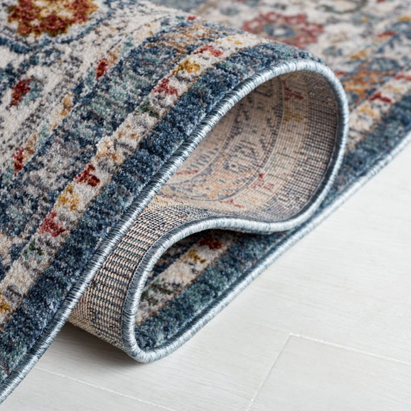 Safavieh Lauren Ralph Power-Loomed Turkish Area Rug in Navy Blue Ivory Traditional Pattern 2'-0" x 8'-0" LRL1400N-28