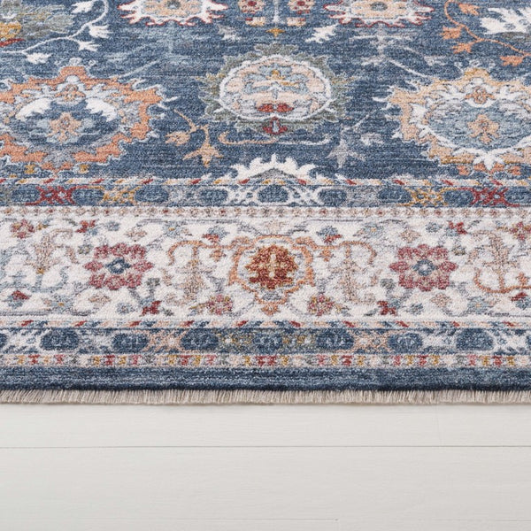 Safavieh Lauren Ralph Power-Loomed Turkish Area Rug in Navy Blue Ivory Traditional Pattern 2'-0" x 8'-0" LRL1400N-28