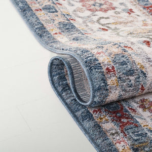 Safavieh Lauren Ralph Power-Loomed Turkish Area Rug in Navy Blue Ivory Traditional Pattern 2'-0" x 8'-0" LRL1400N-28