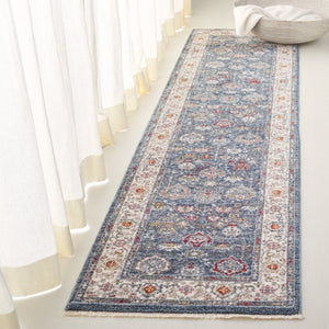 Safavieh Lauren Ralph Power-Loomed Turkish Area Rug in Navy Blue Ivory Traditional Pattern 2'-0" x 8'-0" LRL1400N-28