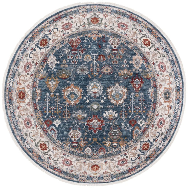Safavieh Lauren Ralph Persian Floral Area Rug in Soft Polyester with Traditional Turkish Craft 6'7" x 6'7" Round LRL1400N-7R