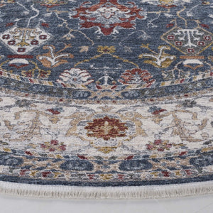 Safavieh Lauren Ralph Persian Floral Area Rug in Soft Polyester with Traditional Turkish Craft 6'7" x 6'7" Round LRL1400N-7R