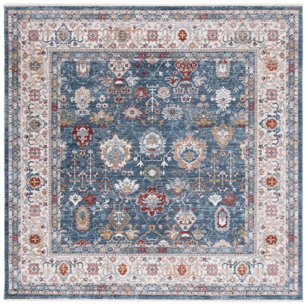 Safavieh Lauren Ralph Persian Floral Area Rug in Soft Polyester with Traditional Turkish Craft 6'7" x 6'7" Square LRL1400N-7SQ