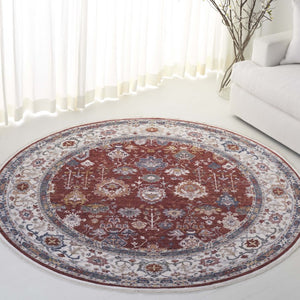 Safavieh Lauren Ralph Traditional Power Loomed Polyester Cotton Rug for Formal Living Spaces 6'-7" x 6'-7" Round LRL1400Q-7R
