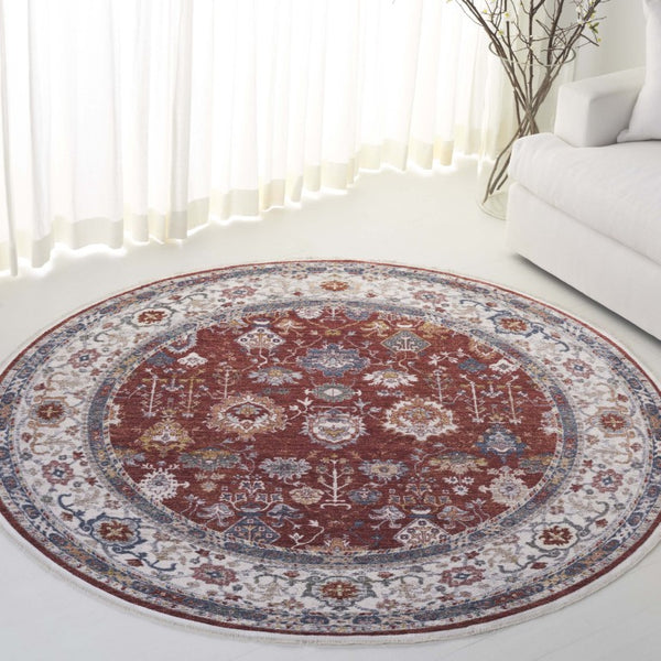 Safavieh Lauren Ralph Traditional Power Loomed Polyester Cotton Rug for Formal Living Spaces 6'-7" x 6'-7" Round LRL1400Q-7R