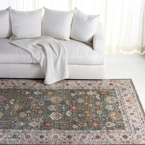 Safavieh Lauren Ralph Power Loomed Sage Ivory Area Rug Organic Neutral Polyester Blend 5'-0" x 8'-0" LRL1400W-5