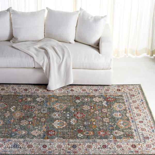Safavieh Lauren Ralph Power Loomed Sage Ivory Area Rug Organic Neutral Polyester Blend 5'-0" x 8'-0" LRL1400W-5