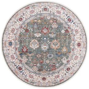 Safavieh Lauren Ralph Power Loomed Sage Ivory Area Rug Organic Neutral Polyester Blend 6'-7" x 6'-7" (Round) LRL1400W-7R