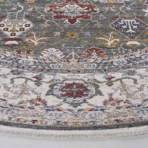 Safavieh Lauren Ralph Power Loomed Sage Ivory Area Rug Organic Neutral Polyester Blend 6'-7" x 6'-7" (Round) LRL1400W-7R
