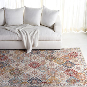 Safavieh Lauren Ralph Diamond Lattice Floral Area Rug Turkish Polyester Old World Living Room 5'-0" x 7'-0" LRL1401A-5