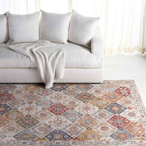 Safavieh Lauren Ralph Diamond Lattice Floral Area Rug Turkish Polyester Old World Living Room 5'-0" x 7'-0" LRL1401A-5