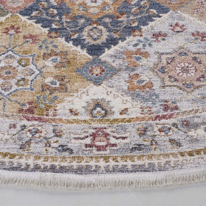 Safavieh Lauren Ralph Diamond Lattice Floral Area Rug Turkish Polyester Old World Living Room 6'-7" x 6'-7" Round LRL1401A-7R