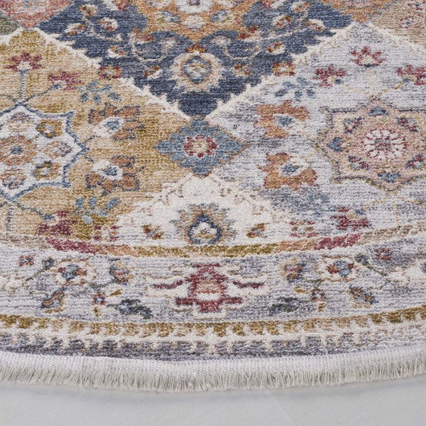 Safavieh Lauren Ralph Diamond Lattice Floral Area Rug Turkish Polyester Old World Living Room 6'-7" x 6'-7" Round LRL1401A-7R