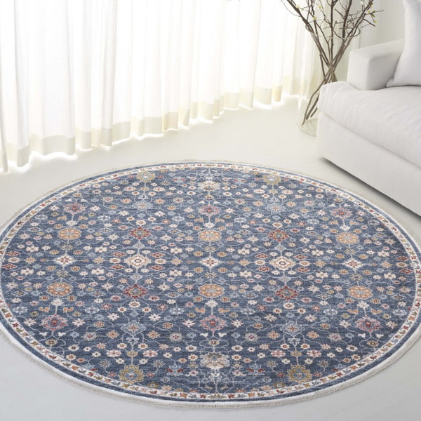 Safavieh Lauren Ralph Heriz Persian Medallion Polyester Area Rug for Living Dining Rooms 6'-7" x 6'-7" (Round) LRL1402N-7R