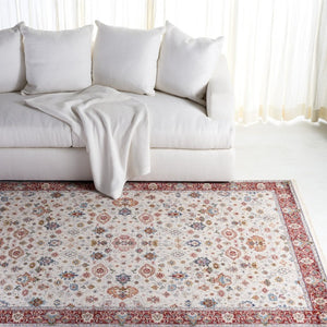 Safavieh Lauren Ralph Traditional Power Loomed Area Rug in Polyester Cotton Blend for Large Rooms 5'-0" x 8'-0" LRL1403A-5