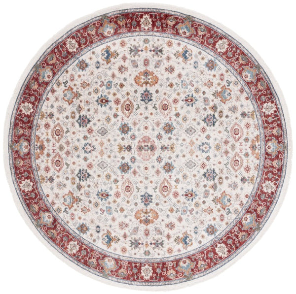 Safavieh Lauren Ralph Traditional Power Loomed Area Rug in Polyester Cotton Blend for Large Rooms 6'-7" x 6'-7" Round LRL1403A-7R
