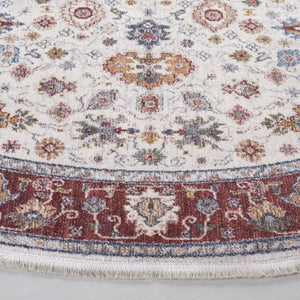 Safavieh Lauren Ralph Traditional Power Loomed Area Rug in Polyester Cotton Blend for Large Rooms 6'-7" x 6'-7" Round LRL1403A-7R